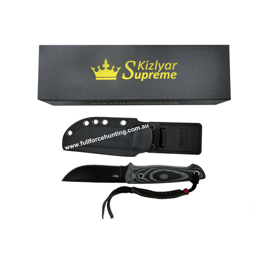 Kizlyar Supreme Nikki AUS-8 Black Steel Fixed Blade Hunting Knife