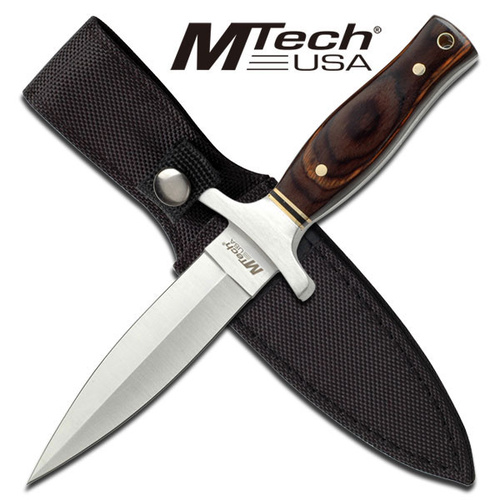 MTech USA MT-20-03 Pakkawood 9" Fixed Blade Dagger with Nylon Sheath