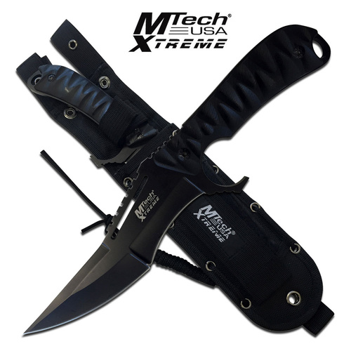 MTech USA Xtreme 11" Black Upswept Point Tactical Knife with Nylon Sheath (MX-8134)