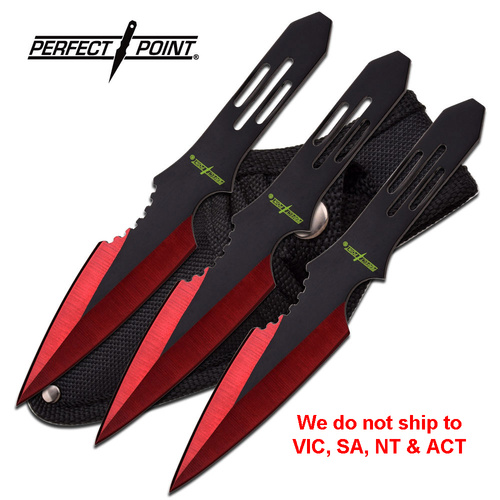 Perfect Point PP-595-3RD Black & Red 5.5" 3 Pce Throwing Set