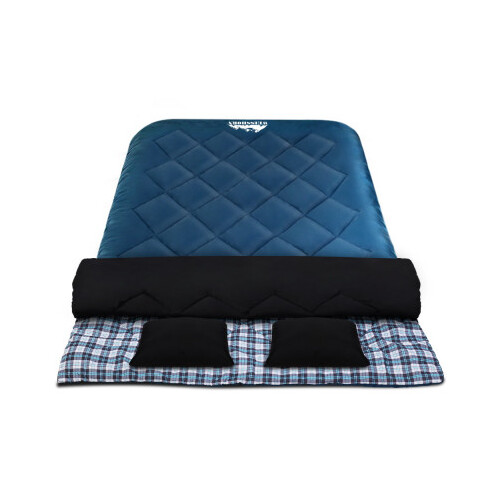 Weisshorn Sleeping Bag Bags Double Camping Hiking -10°C to 15°C Tent Winter Thermal Navy