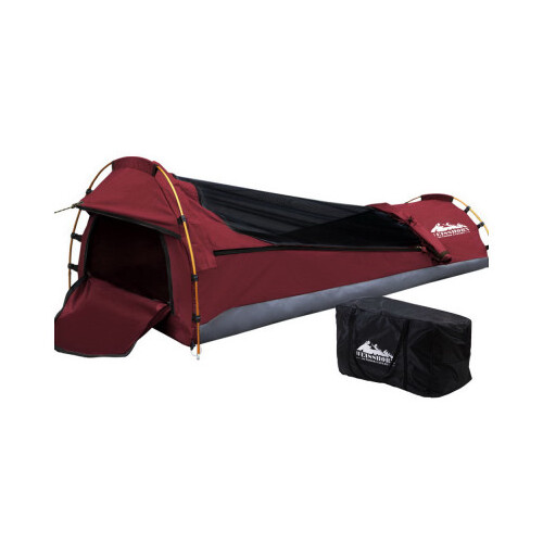 Weisshorn Biker Swag Camping Tent Single Canvas Swags Biking Hiking Beach Red