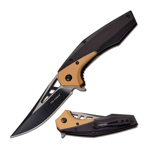 TAC-FORCE Black & Gold Folding EDC Pocket Knife TF-977CP