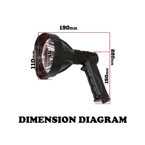25W CREE LED Handheld Spot Light Rechargeable Spotlight Hunting Shooting 12V
