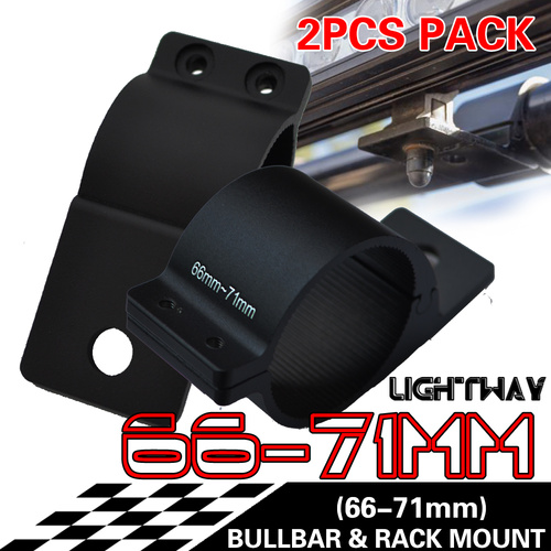 PAIR Bullbar Mounting Bracket Clamp 66-71mm For LED Light Bar HID Antenna ARB