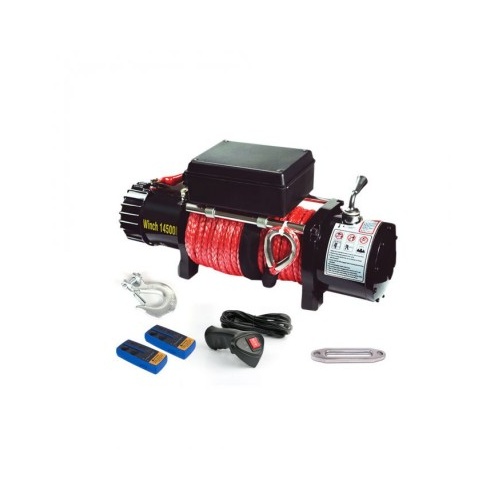 14500LBS Electric Winch Synthetic Rope Wireless Remote 6577kg 12V ATV 4WD Truck